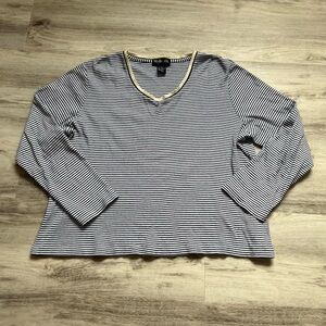 Vintage America Black and White Striped Long Sleeve Tee